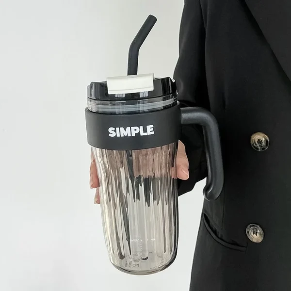 920 ml Water Tumbler with Straw & Handle
