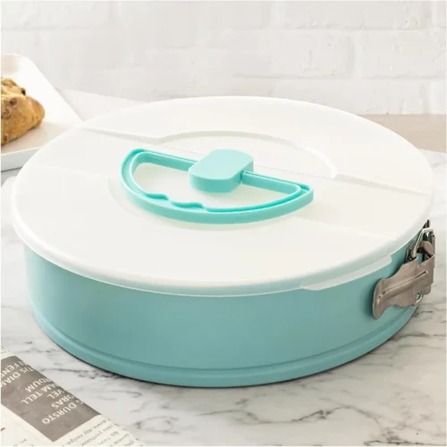 10-Inch Blue Springform Cake Pan with Lid