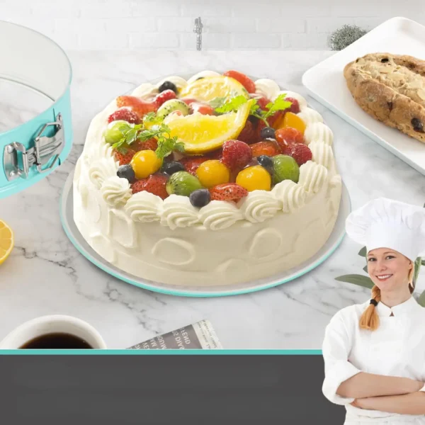 10-Inch Blue Springform Cake Pan with Lid