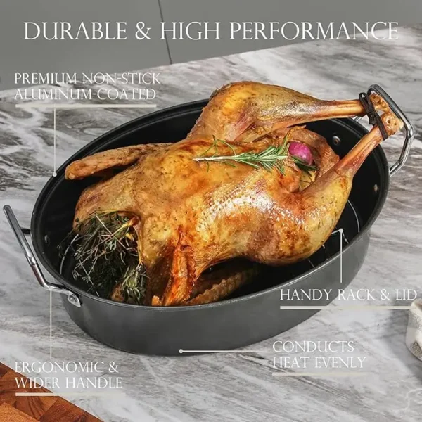 H087a085e879f4f519e2074147cbcc360U.webp Extra-Large Roasting Pan with Lid & Rack