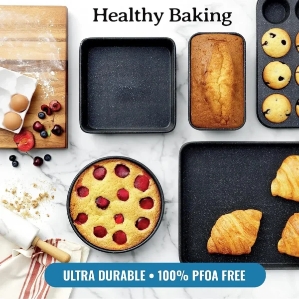 6-Piece Stackable Bakeware Set with Air Fry Rack