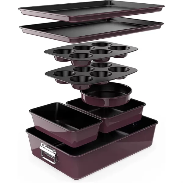 8-Piece Stackable Nonstick Bakeware Set