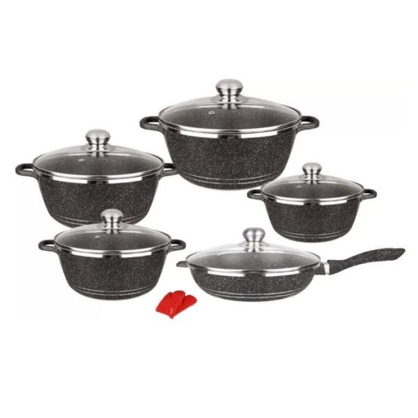 Granite-Style Ceramic-Coated Cookware Set