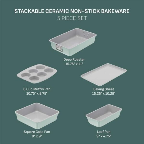 H1579bccdc33d47e88a4e2895cba0e6d2Y.jpg_960x960q80.jpg 5-Piece Mint Green Stackable Cake Pan Set