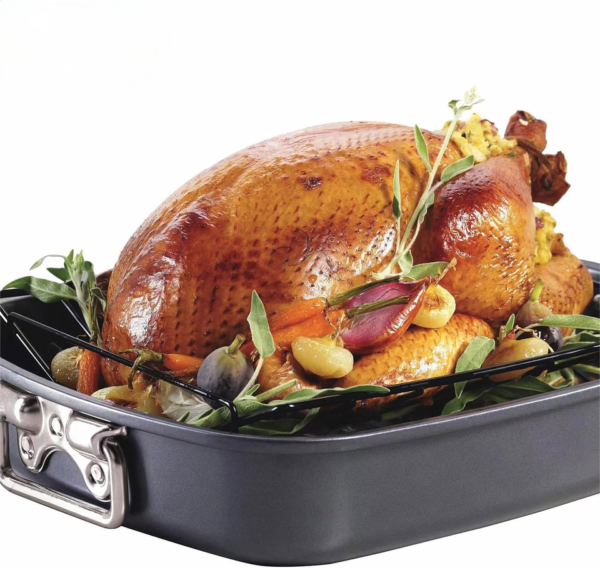 Deep Roasting Pan with V-Rack