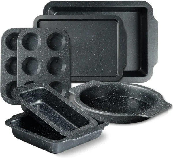 7-Piece Marble-Finish Bakeware Set