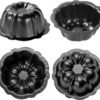 4-Inch Black Mini Bundt Cake Pan