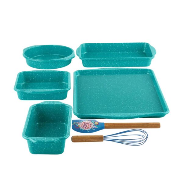 H303ec0d5d4774315a61c2a4720488afca.jpg_960x960q80.jpg 7-Piece Teal Speckled Aluminum Bakeware Set
