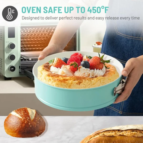 10-Inch Blue Springform Cake Pan with Lid