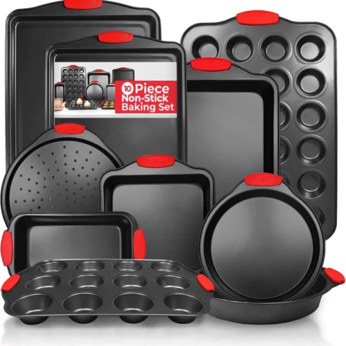 10-Piece Stackable Baking Pan Set with Handles