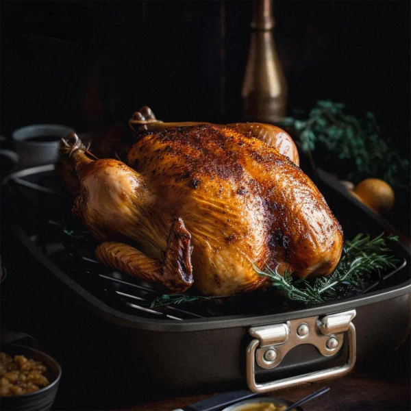 Deep Roasting Pan with V-Rack