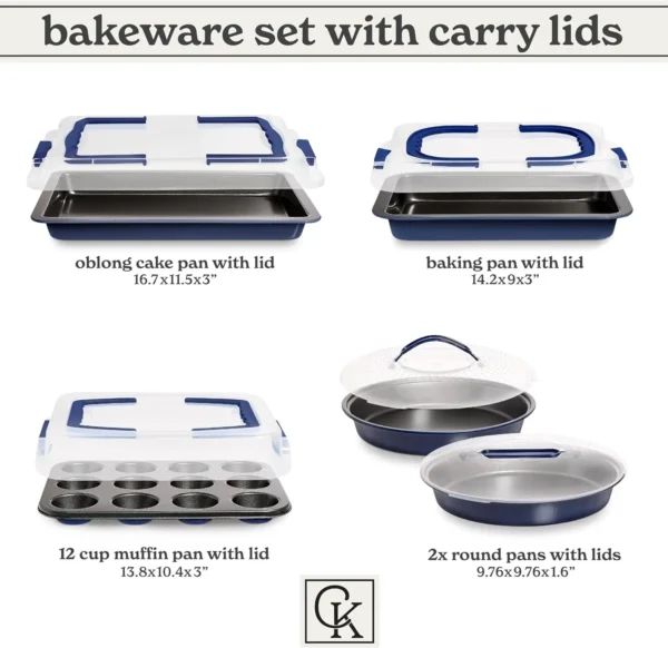 10-Piece Baking Pan Set with Carry Lids