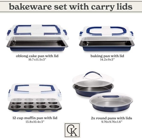 10-Piece Baking Pan Set with Carry Lids