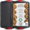 H42d37fadd42b4f6ca986968f839d6b8a9.webp 2-Piece Large Cookie Sheet Set with Silicone Handles