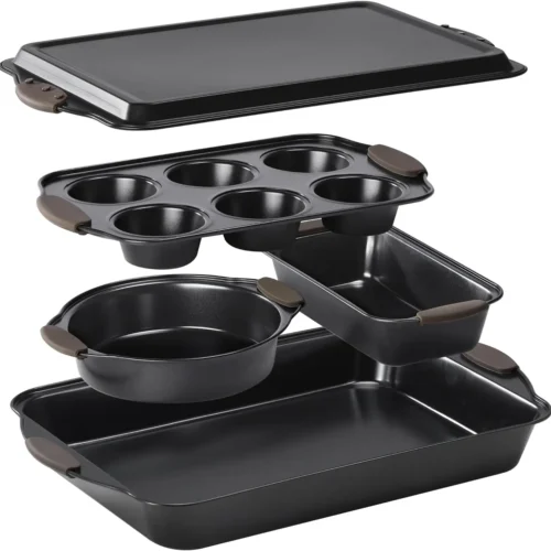 H457f342c49914450b57814649b262b58S.webp 5-Piece Stackable Baking Tray & Cake Pan Set