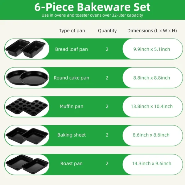 11-Piece Carbon Steel Baking Pan Set