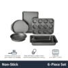 6-Piece Black Carbon Steel Bakeware Set