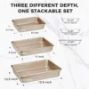 H6c3dfed0f7db4c0babd61a7943310d7eD.webp 3-Piece Deep Rectangular Baking Pan Set
