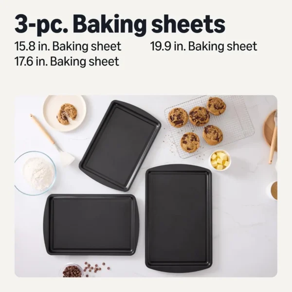 3-Piece Carbon Steel Baking Sheet Set