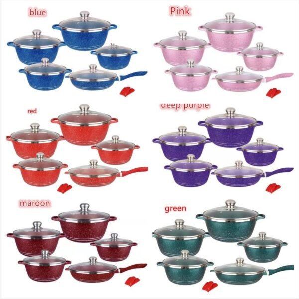 Granite-Style Ceramic-Coated Cookware Set