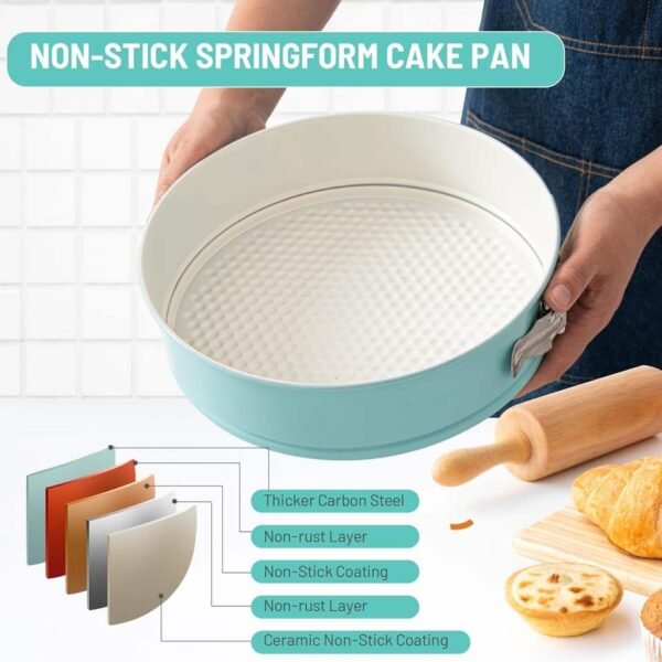 10-Inch Blue Springform Cake Pan with Lid
