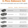 6-Piece Black Carbon Steel Bakeware Set