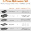 6-Piece Black Carbon Steel Bakeware Set