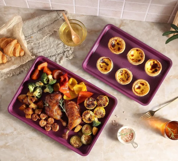 3-Piece Olive Green Baking Sheet Set
