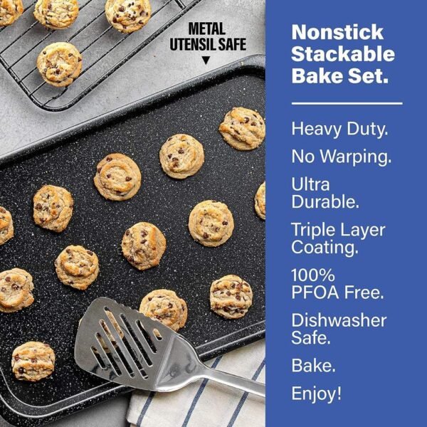 6-Piece Stackable Bakeware Set with Air Fry Rack