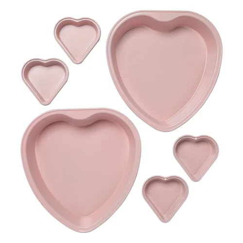H7c2db9f84d864f579c83d6172681ddbdr.webp 6-Piece Pink Heart-Themed Bakeware Set