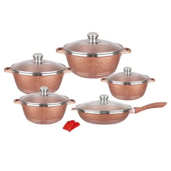 Granite-Style Ceramic-Coated Cookware Set