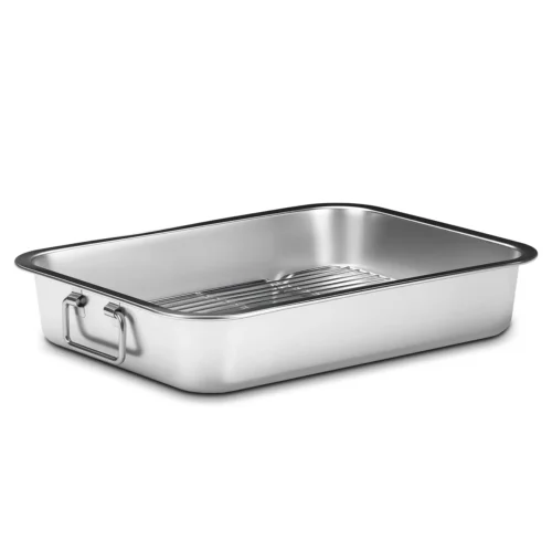 H8a836b575b8446cfbb23f88e1bbbba61L.webp Stainless Steel Turkey Roasting Pan with Rack