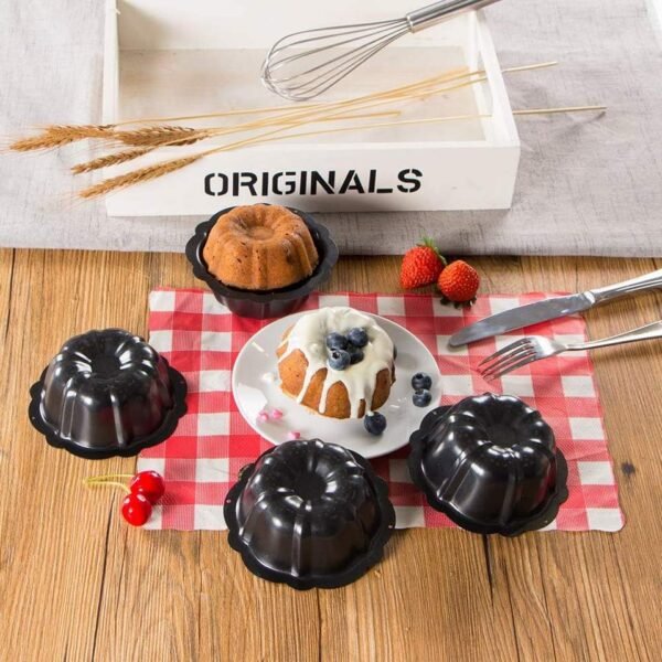4-Inch Black Mini Bundt Cake Pan