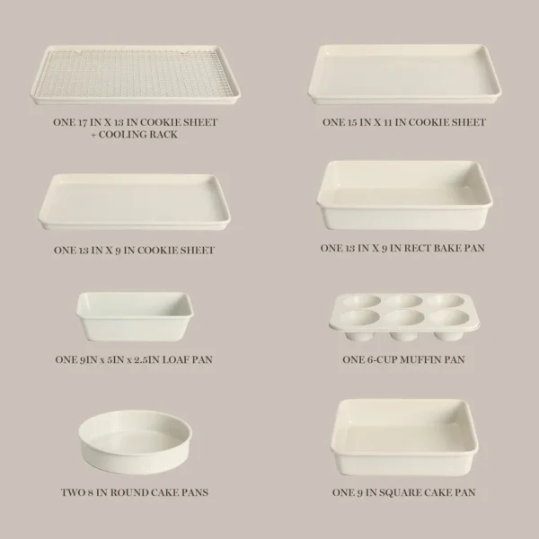 H90ec8bc167114247bc4af6cd4777cf09I.webp 10-Piece Ceramic-Coated Baking Pan Set