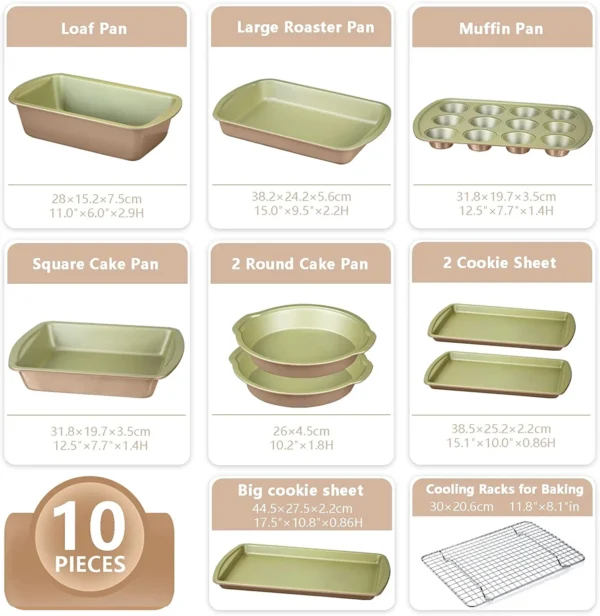 10-Piece Matcha Green Bakeware Set