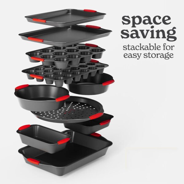 H9179c151447c4851a7c83fad9fe79c9f1-2.jpg_960x960q80-2.jpg 10-Piece Red Stackable Baking Pan Set