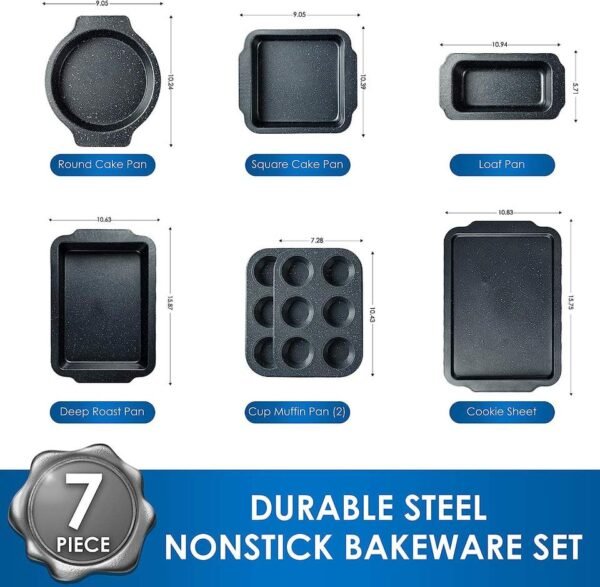 7-Piece Marble-Finish Bakeware Set