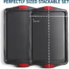 H9d5485bc014f48b88509a01fc720fc80C.webp 2-Piece Large Cookie Sheet Set with Silicone Handles