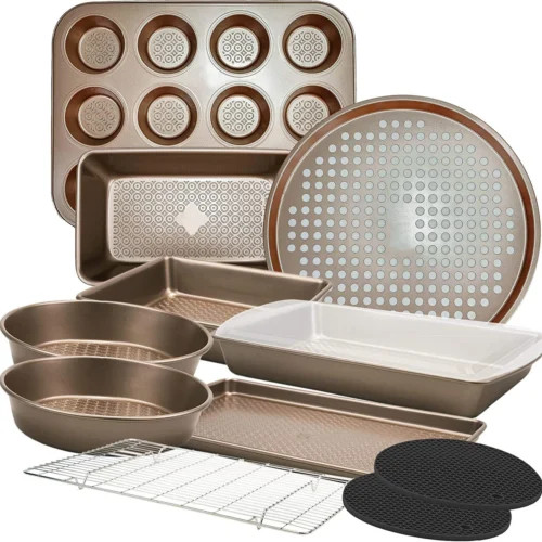 12-Piece Champagne Gold Bakeware Set