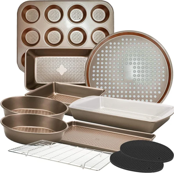 12-Piece Champagne Gold Bakeware Set