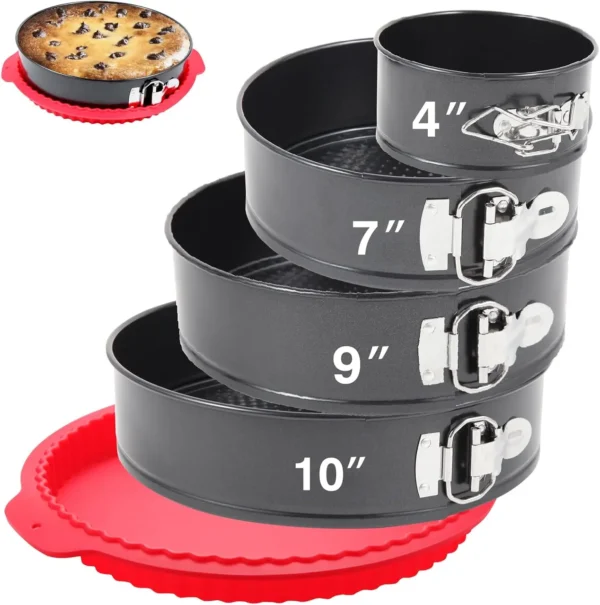 Round Springform Cake Pan Set, 4-10 Inches