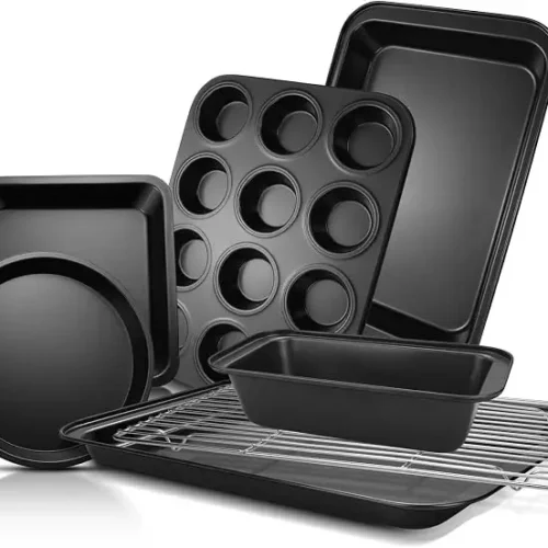 7-Piece Carbon Steel Bakeware Set with Cooling Rack