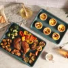 3-Piece Olive Green Baking Sheet Set