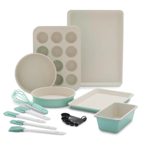 12-Piece Turquoise Bakeware & Utensil Set