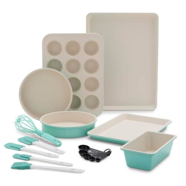 12-Piece Turquoise Bakeware & Utensil Set