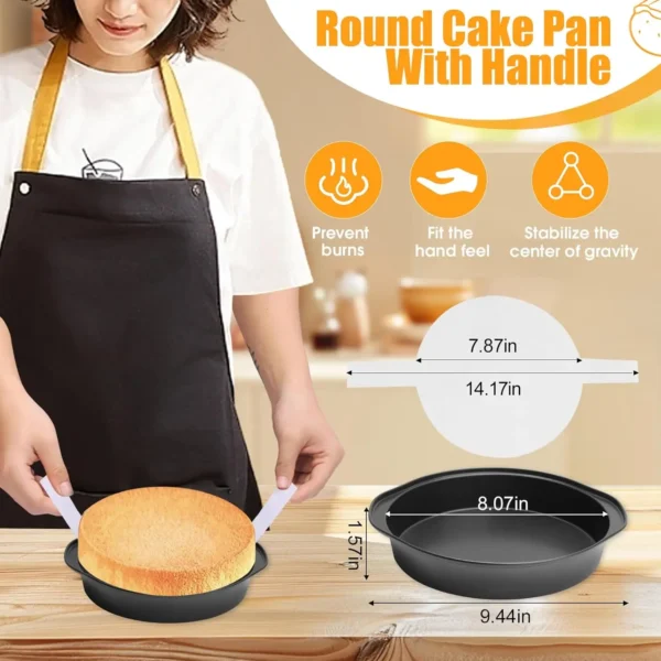 Hbc5cd922c9864d769d6a3c3e6e50cc2c0.webp 3-Piece 8-Inch Round Cake Pan Set with Parchment