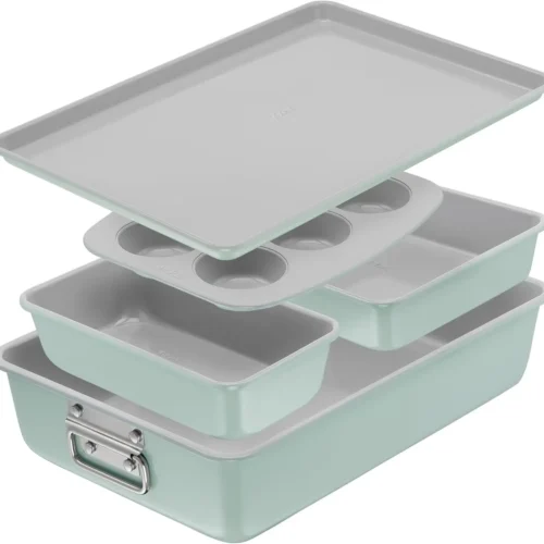 5-Piece Mint Green Stackable Cake Pan Set