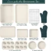 13-Piece Sage Green Stackable Bakeware Set