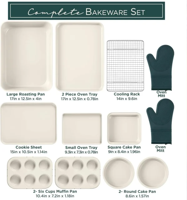 13-Piece Sage Green Stackable Bakeware Set