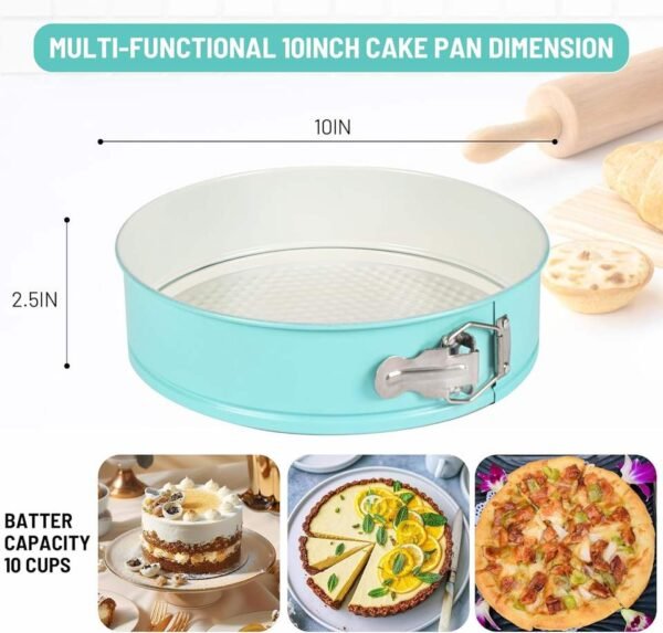 10-Inch Blue Springform Cake Pan with Lid